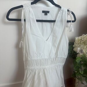 J. Crew Elegant White V-Neck Tank